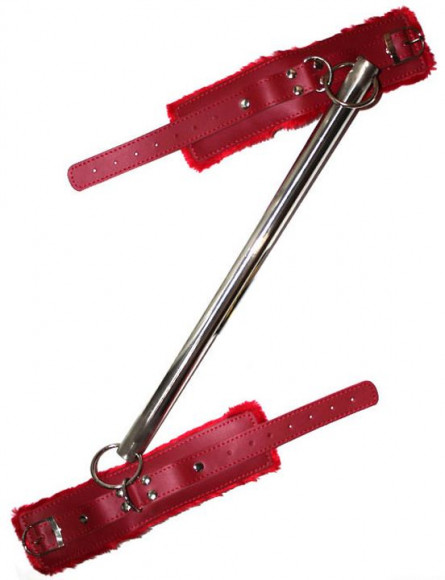 Распорка на руки с красными наручниками