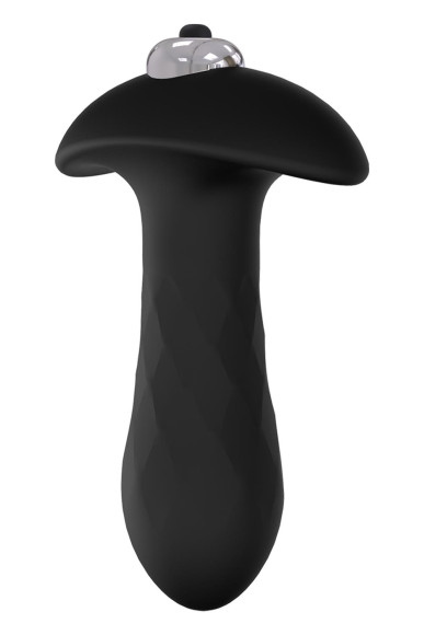 Черная анальная вибровтулка SINGLE SPEED DIAMOND PLUG - 9 см.