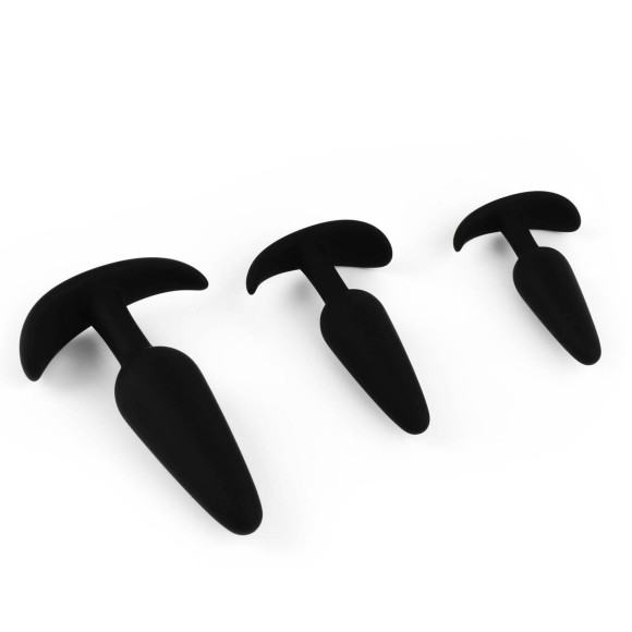 Набор из 3 черных анальных пробок Набор из 3 черных анальных пробок
