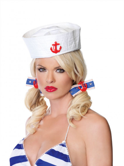 Заколка для волос с красным якорем Заколка для волос с красным якорем