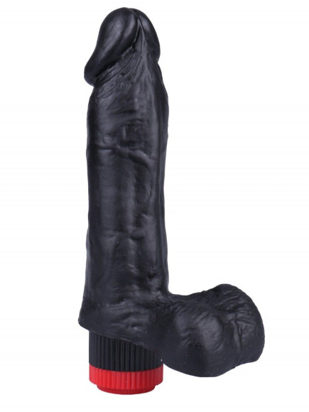 Черный вибратор-реалистик №2 - 16 см. Черный вибратор-реалистик №2 - 16 см.