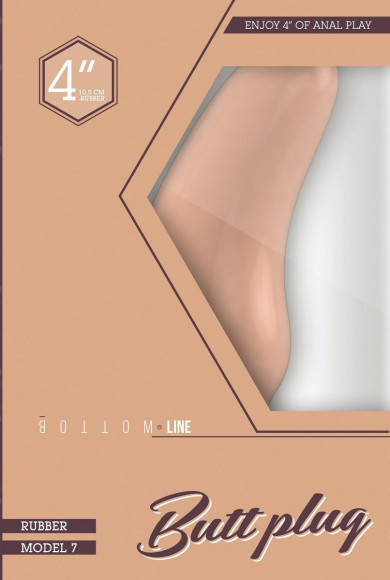 Телесная анальная пробка Bottom Line №7 - 10,5 см.
