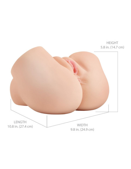 Телесный мастурбатор-полуторс с вибрацией и эффектом всасывания Back That Ass Up