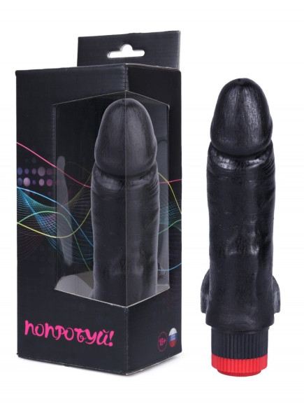 Черный вибратор-реалистик №4 - 17 см. Черный вибратор-реалистик №4 - 17 см.