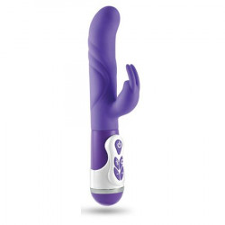 Фиолетовый вибратор Lusty Bunny - 23 см.