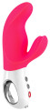 Ярко-розовый вибратор с клиторальным отростком MiSS Bi - 17 см. Ярко-розовый вибратор с клиторальным отростком MiSS Bi - 17 см.