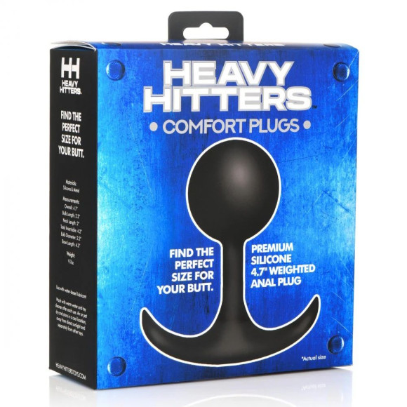 Черная анальная пробка с утяжелением Comfort Plugs Premium Silicone 4.7’’ Weighted Round Plug - 12 см. Черная анальная пробка с утяжелением Comfort Plugs Premium Silicone 4.7’’ Weighted Round Plug - 12 см.