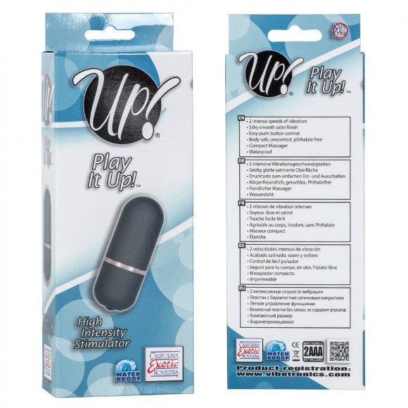 Серое виброяйцо UP PLAY IT UP STIMULATOR