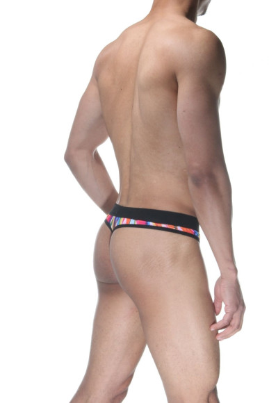 Мужские трусы-стринги с принтом в виде мазков краски Мужские трусы-стринги с принтом в виде мазков краски