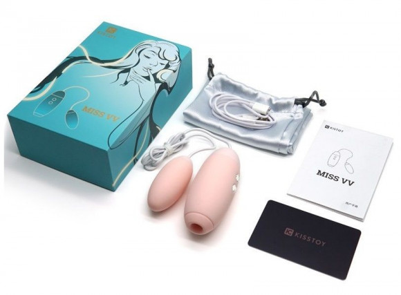 Нежно-розовое виброяйцо с вакуум-волновым действием Kiss Toy Miss VV Нежно-розовое виброяйцо с вакуум-волновым действием Kiss Toy Miss VV