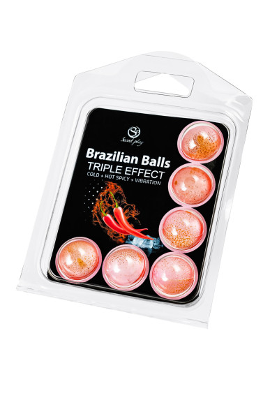 Набор из 6 шариков с массажным маслом Brazilian Balls с тройным эффектом Набор из 6 шариков с массажным маслом Brazilian Balls с тройным эффектом