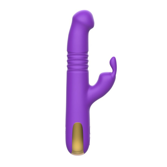 Фиолетовый вибратор-ротатор со стимулятором клитора и возвратно-поступательными движениями - 22,4 см. Фиолетовый вибратор-ротатор со стимулятором клитора и возвратно-поступательными движениями - 22,4 см.