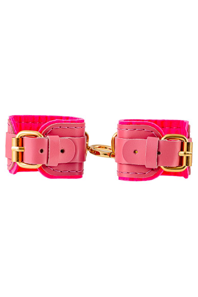 Розовые двуслойные кожаные оковы Розовые двуслойные кожаные оковы