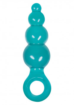 Средняя бирюзовая анальная пробка Jolie - Ripples