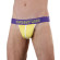 Желтые трусы-джоки с контрастной полосой и брендированным поясом Желтые трусы-джоки с контрастной полосой и брендированным поясом
