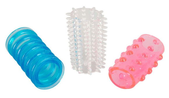 Комплект из трех рельефных насадок на пенис Tokyo Sleeves Комплект из трех рельефных насадок на пенис Tokyo Sleeves