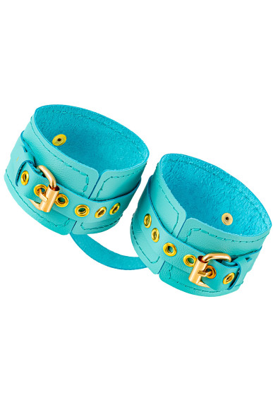 Голубые однослойные кожаные оковы Голубые однослойные кожаные оковы