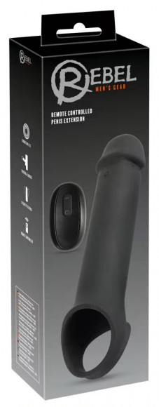 Черная вибронасадка для пениса с хомутом для мошонки и пультом ДУ Remote Controlled Penis Extension Черная вибронасадка для пениса с хомутом для мошонки и пультом ДУ Remote Controlled Penis Extension