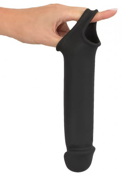 Черная вибронасадка для пениса с хомутом для мошонки и пультом ДУ Remote Controlled Penis Extension Черная вибронасадка для пениса с хомутом для мошонки и пультом ДУ Remote Controlled Penis Extension