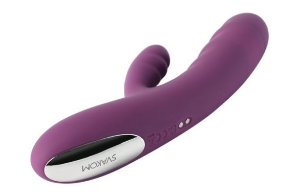 Сливовый вибратор-кролик Avery с возвратно-поступательными движениями - 18,6 см. Сливовый вибратор-кролик Avery с возвратно-поступательными движениями - 18,6 см.