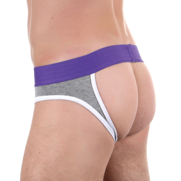 Серые меланжевые трусы-джоки с брендированной резинкой Серые меланжевые трусы-джоки с брендированной резинкой