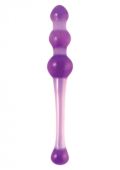 Большой фиолетовый стеклянный анальный стимулятор CRYSTAL KEGEL