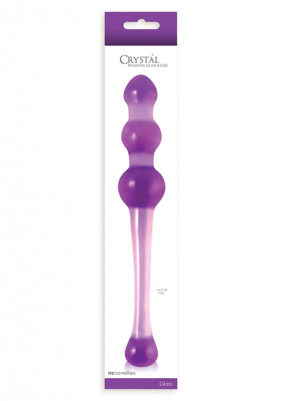 Большой фиолетовый стеклянный анальный стимулятор CRYSTAL KEGEL