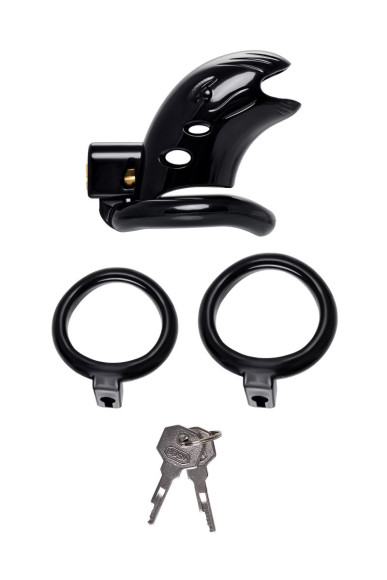 Черный мужской пояс верности из пластика Черный мужской пояс верности из пластика