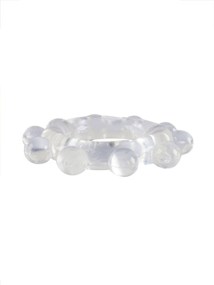 Прозрачное эрекционное кольцо со стимулирующими шариками Прозрачное эрекционное кольцо со стимулирующими шариками