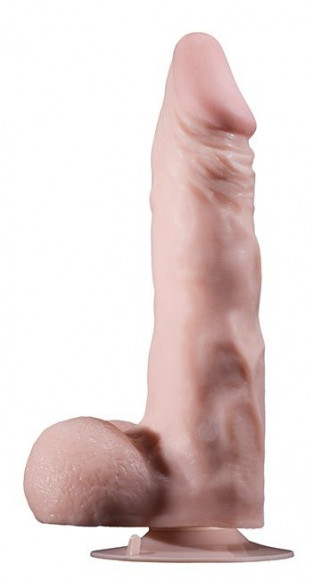 Телесный реалистичный вибромассажер на присоске - 20 см. Телесный реалистичный вибромассажер на присоске - 20 см.