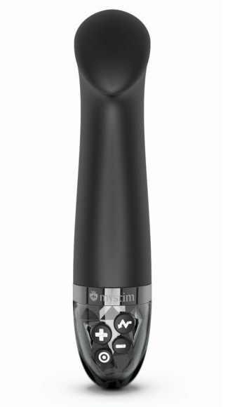 Черный вибратор с функцией электростимуляции Right on Ron - 17 см. Черный вибратор с функцией электростимуляции Right on Ron - 17 см.