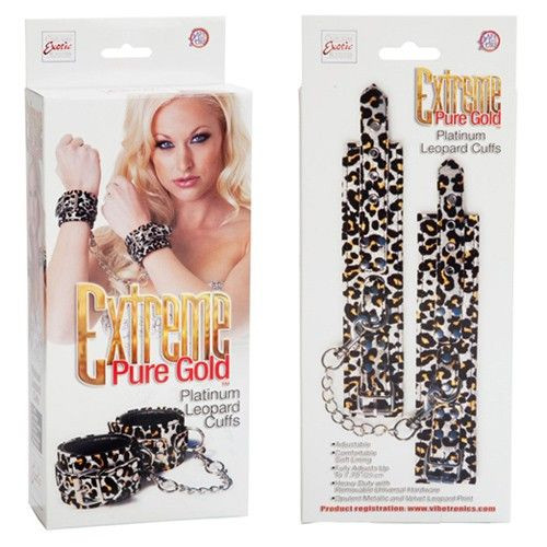 Платиновые наручники  под леопарда  Pure Gold