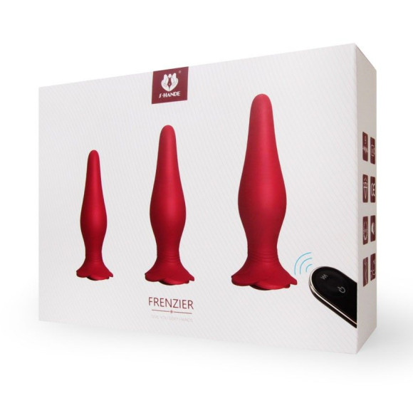 Набор Frenzier из 3 анальных пробок и вибропули с пультом ДУ Набор Frenzier из 3 анальных пробок и вибропули с пультом ДУ