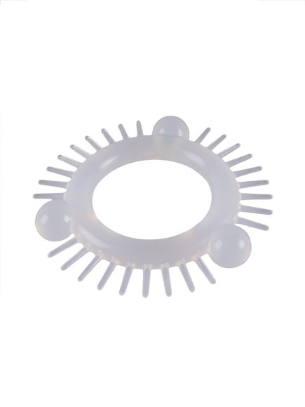 Эластичное эрекционное кольцо с 3 шариками и шипами Эластичное эрекционное кольцо с 3 шариками и шипами