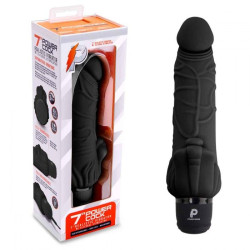 Черный вибратор-реалистик с клиторальными лепестками 7 Realistic Vibrator - 21,5 см. Черный вибратор-реалистик с клиторальными лепестками 7 Realistic Vibrator - 21,5 см.