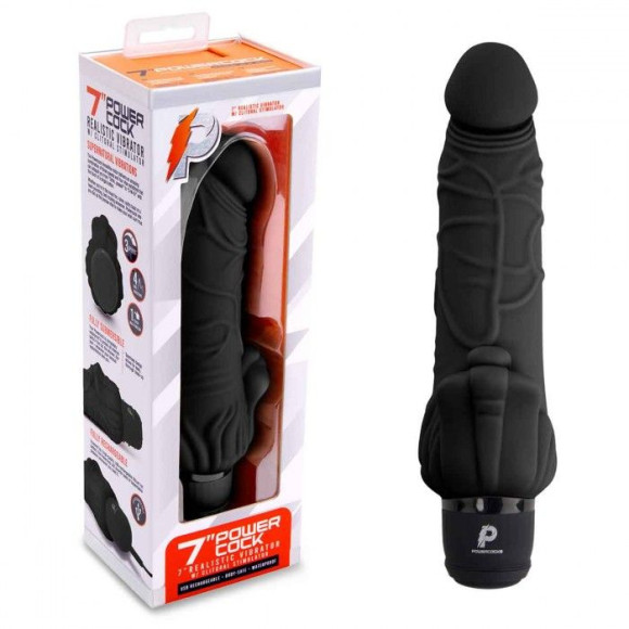 Черный вибратор-реалистик с клиторальными лепестками 7 Realistic Vibrator - 21,5 см. Черный вибратор-реалистик с клиторальными лепестками 7 Realistic Vibrator - 21,5 см.
