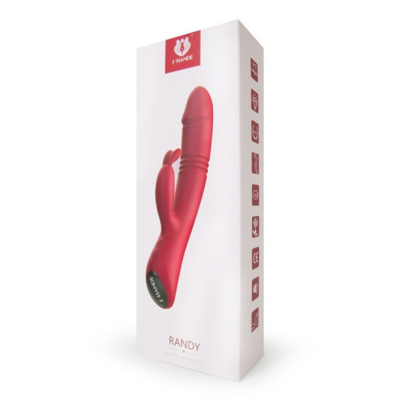 Красный вибромассажер-кролик Randy - 21,5 см. Красный вибромассажер-кролик Randy - 21,5 см.