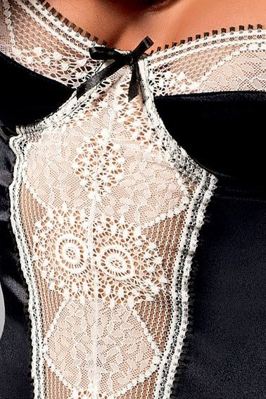 Чёрно-белый корсаж Saba с оборками по низу Чёрно-белый корсаж Saba с оборками по низу