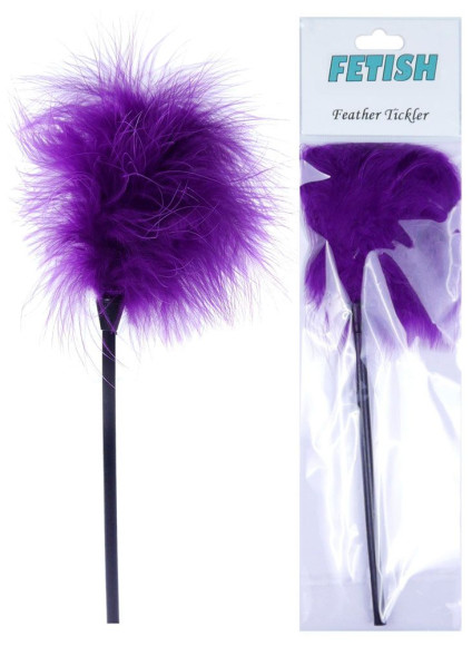 Фиолетовая пуховка для любовных игр - 28 см.