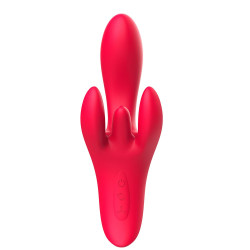 Красный вибратор-кролик с 4 моторами Shakira Красный вибратор-кролик с 4 моторами Shakira