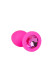 Розовая анальная втулка с малиновым кристаллом - 7,3 см. Розовая анальная втулка с малиновым кристаллом - 7,3 см.