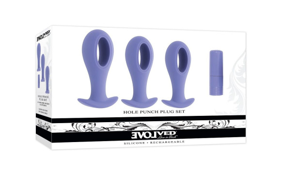 Набор из 3 анальных пробок с вибропулей Hole Punch Plug Set Набор из 3 анальных пробок с вибропулей Hole Punch Plug Set