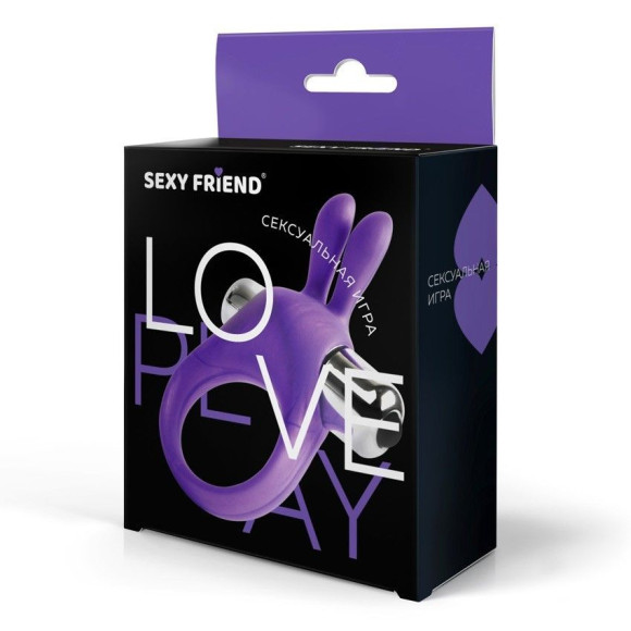 Фиолетовое эрекционное виброкольцо с ушками Фиолетовое эрекционное виброкольцо с ушками