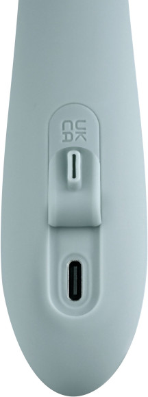 Серый вибратор-кролик Chika с функцией нагрева - 18,8 см. Серый вибратор-кролик Chika с функцией нагрева - 18,8 см.