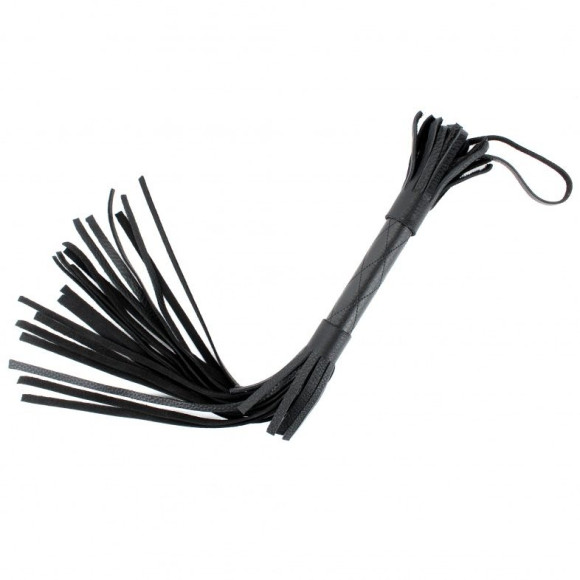 Чёрная плетка из натуральной кожи - 45 см. Чёрная плетка из натуральной кожи - 45 см.