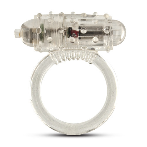 Прозрачное эрекционное виброкольцо VIBRATING COCK RING ERECTION MASTER