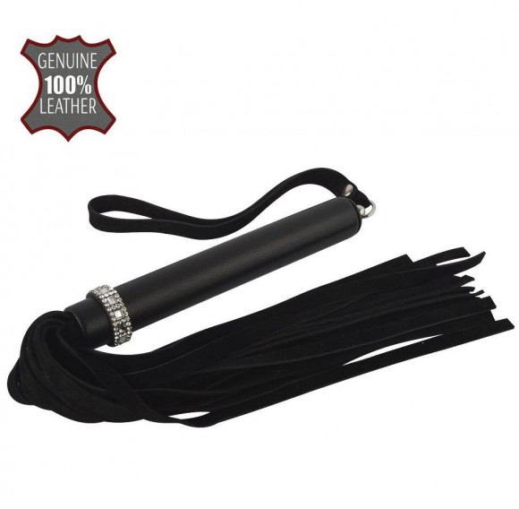 Черная многохвостая плеть Гламур - 41 см. Черная многохвостая плеть Гламур - 41 см.