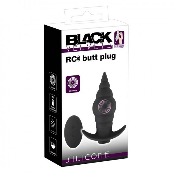 Черная анальная вибропробка RC Butt Plug - 9,6 см. Черная анальная вибропробка RC Butt Plug - 9,6 см.