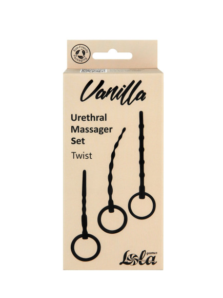 Набор из 3 черных уретральных массажеров Twist