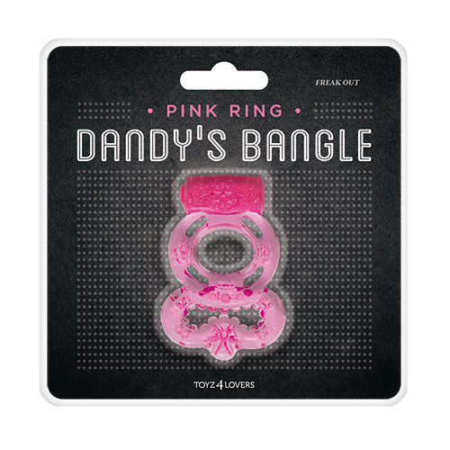 Розовое эрекционное виброкольцо VIBRATING COCK RING FREAK OUT